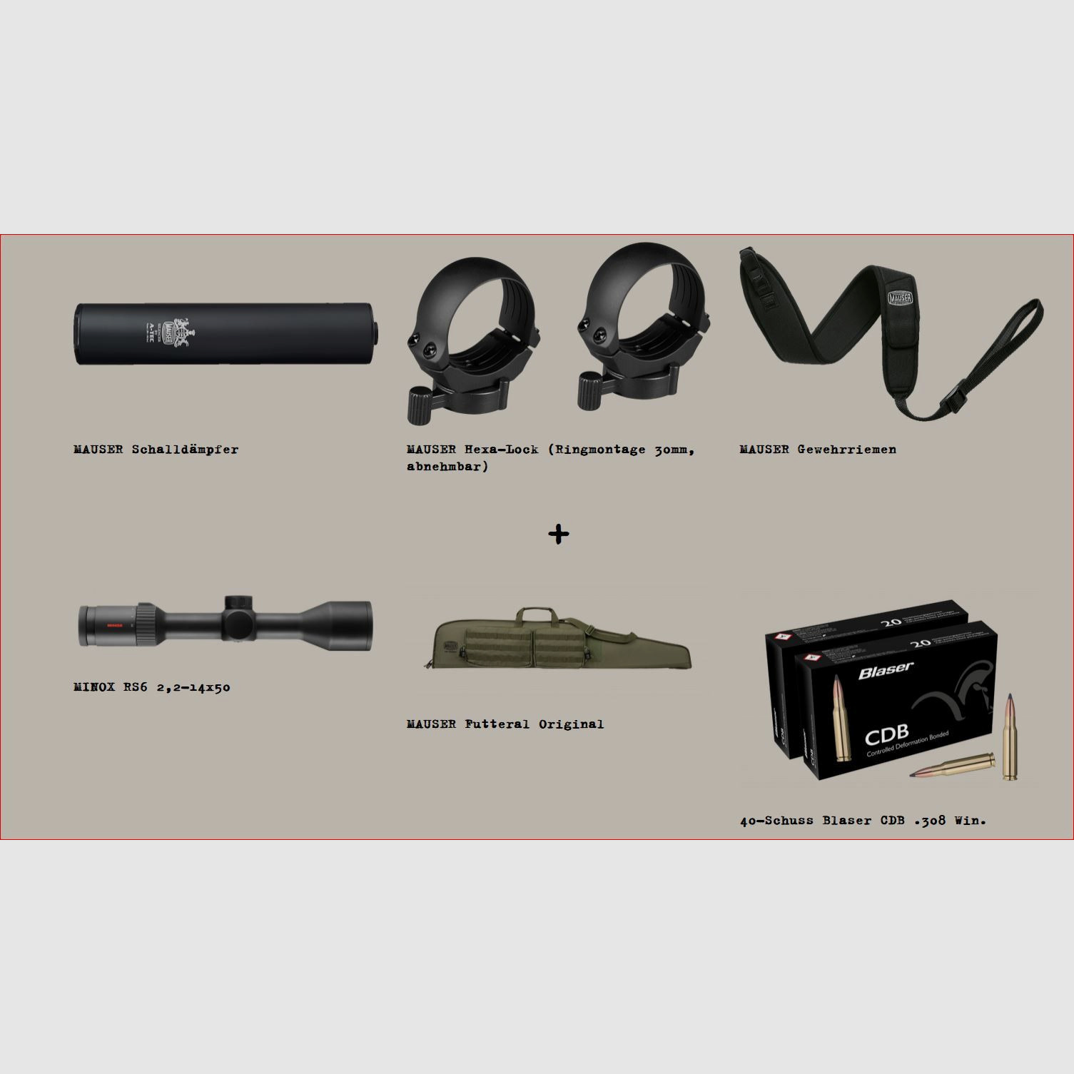 Mauser M12 Max; Professional starter package; Minox RS6 2.2-14x50; Silencer