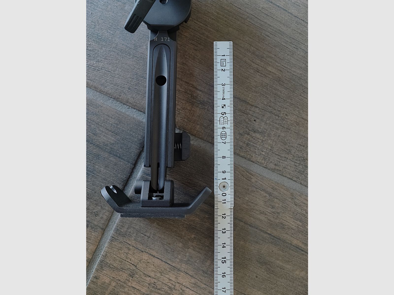 Fortmeier Zweibein 171H 6H Spezialumbau (gekürzt) um ~20mm + ARCA Rail Adapter & Picantiny Adapter. Neuwertig!
