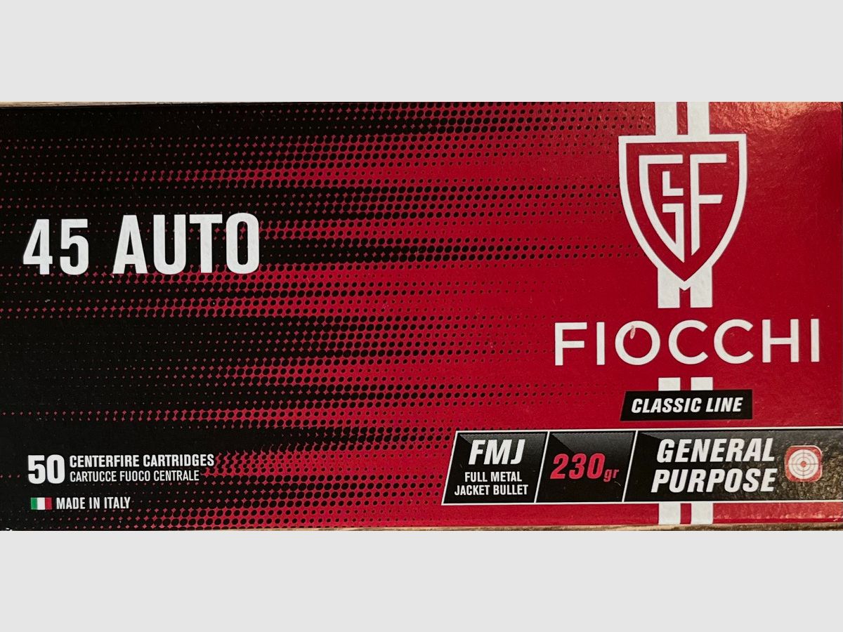 Fiocchi .45ACP FMJ 230grs - 50 disparos