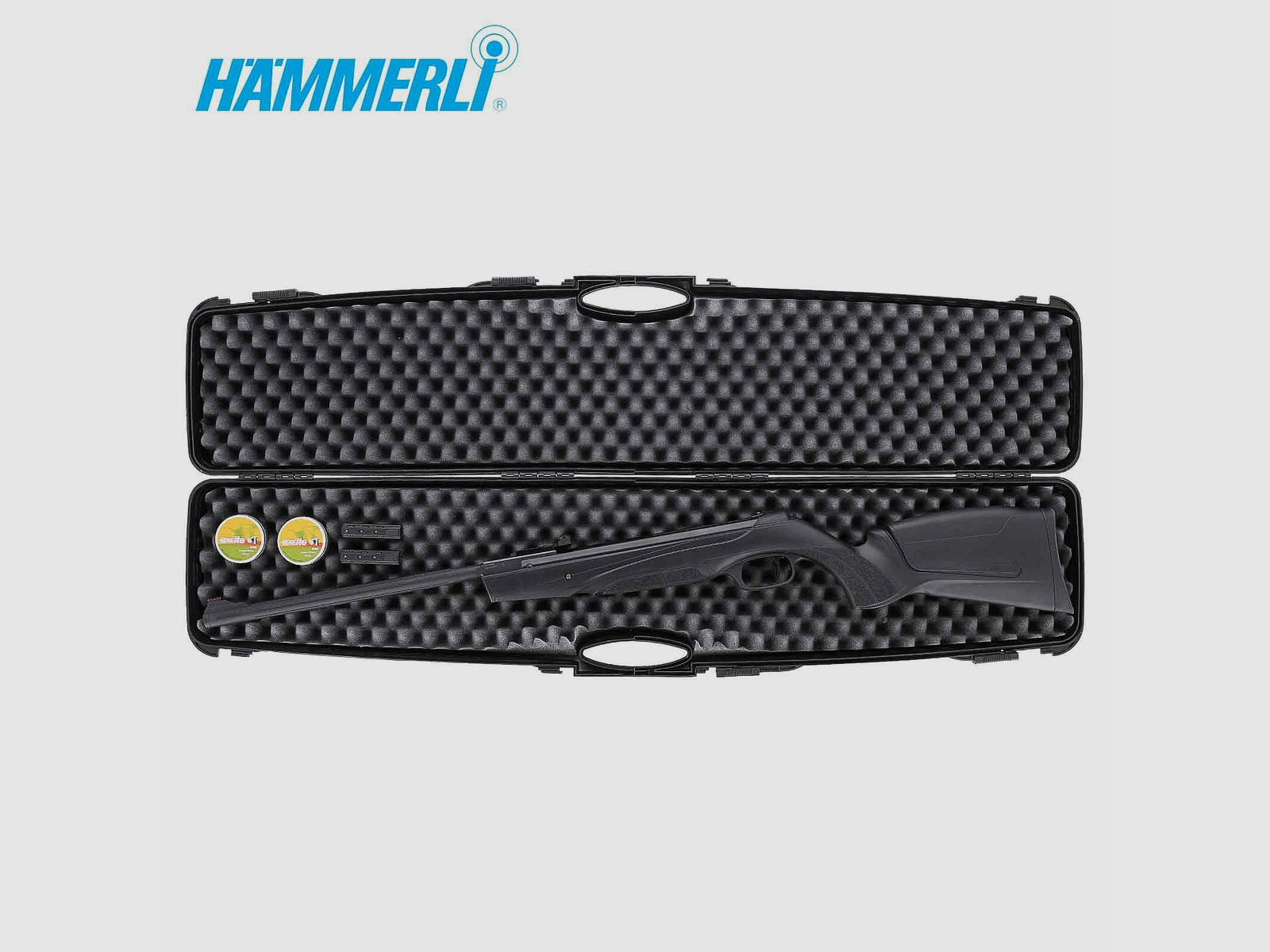Komplettset Luftgewehr Hämmerli Black Force 880 - 4,5 mm Diabolo (P18) + Koffer inklusive 2 Zahlenschlösser + 1000 Diabolos