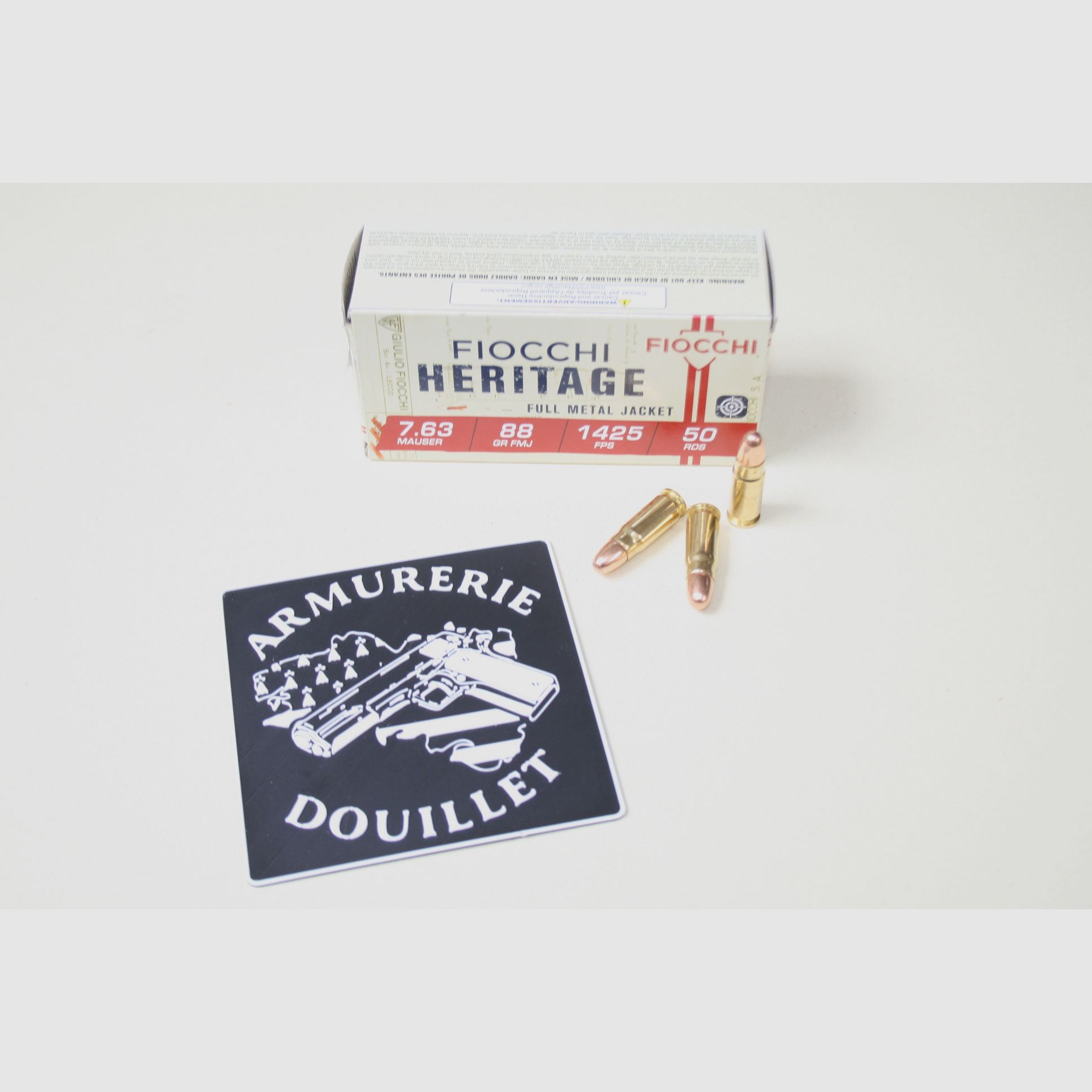 50 munitions 7,63 Mauser 88gr FMJ – FIOCCHI