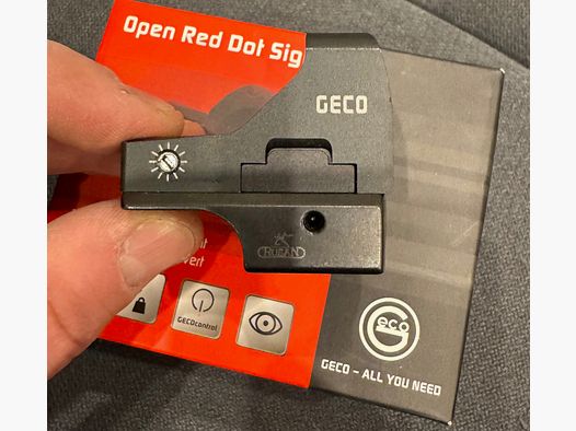GECO Open Red Dot Sight - Visor de punto rojo 2 MOA con montaje Picatinny y OVP
