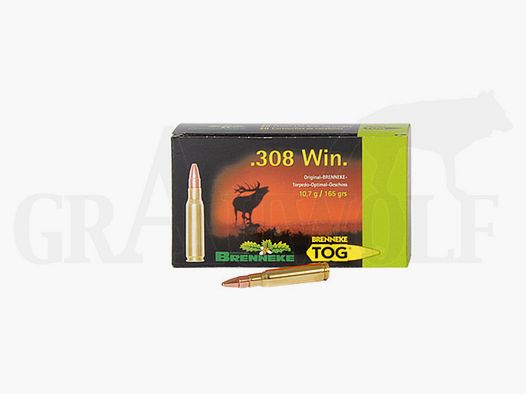 .308 Win 165 gr / 10,7 g Brenneke TOG cartuchos 20 piezas