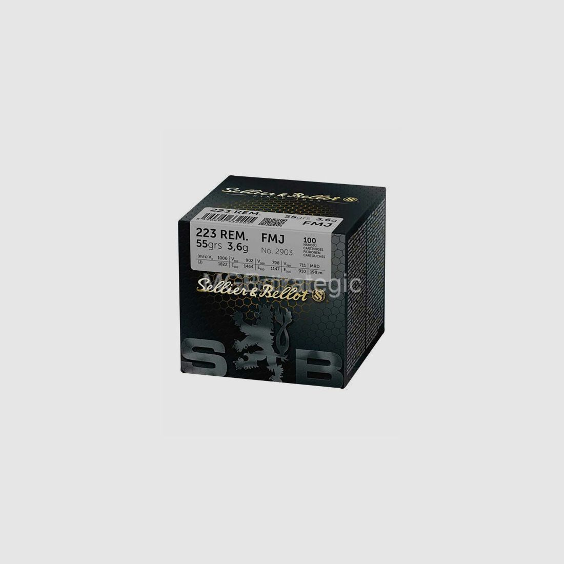 Sellier & Bellot .223 Rem. Vlm BT 3,6g/55grs. S+B .223Rem FMJ 55 grs - pas d'expédition, uniquement retrait !