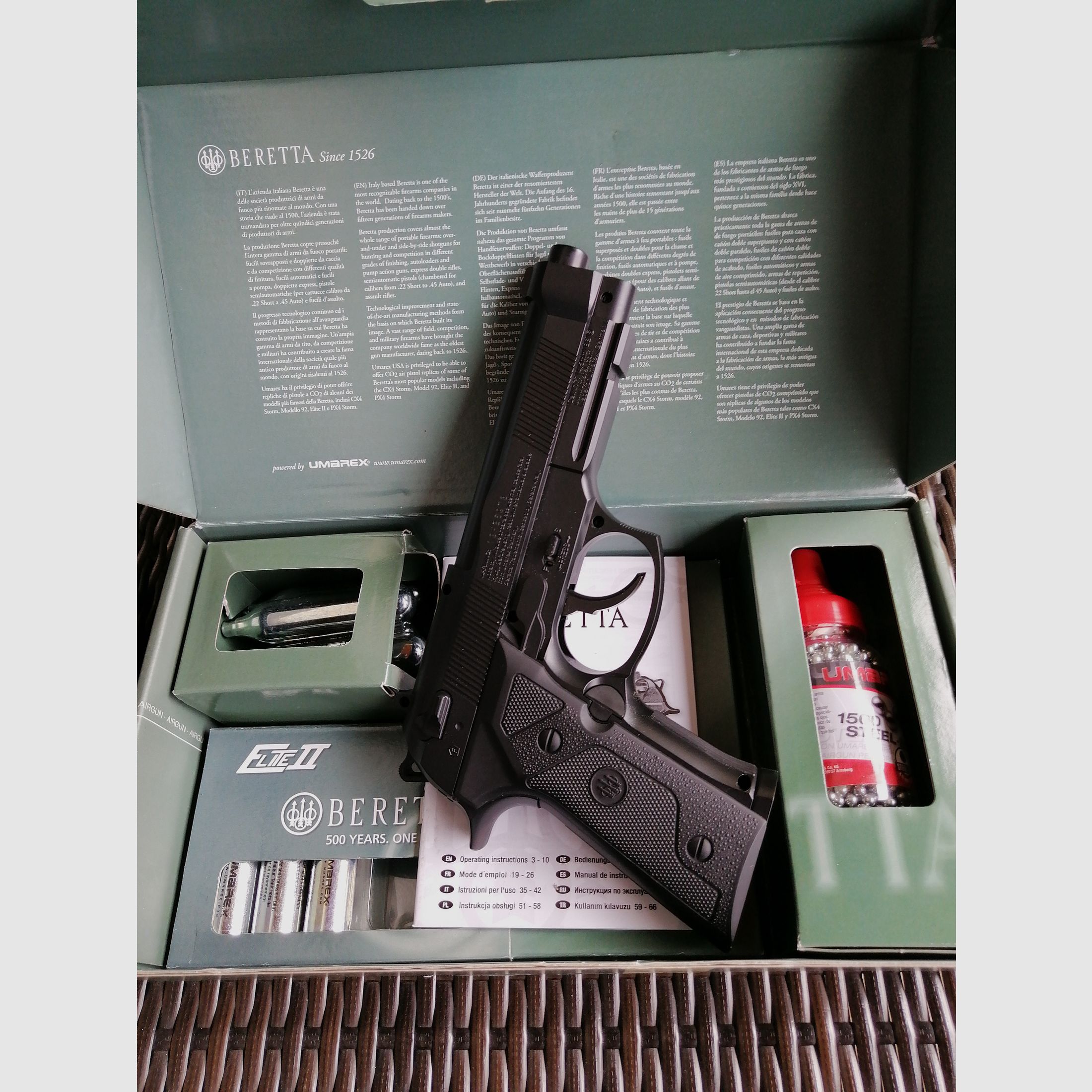Beretta Elite 2 Luftpistole co2 automatik Stahlrund Kugel 