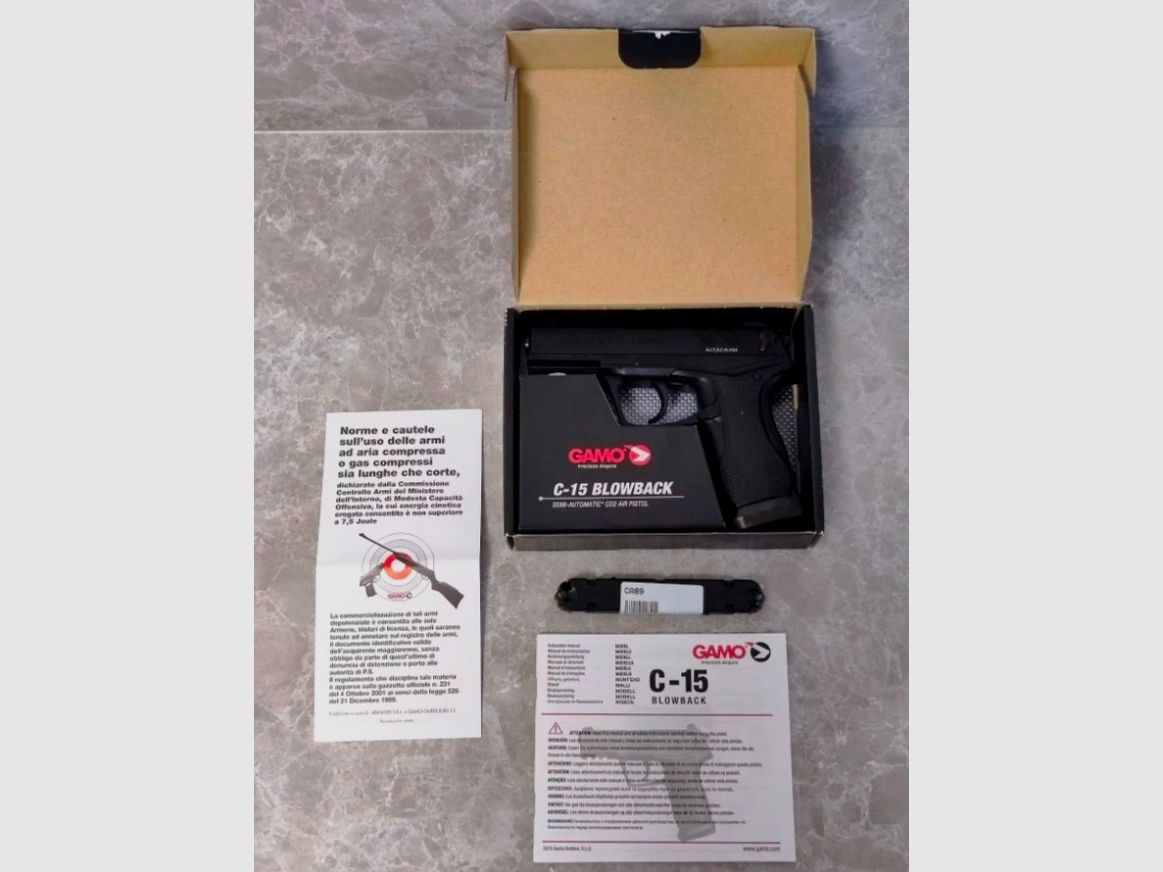NEU Gamo C-15 Blowback CAL 4,5 schwarz CO2 Pistole