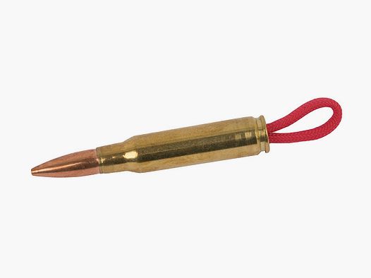 SchlĂĽsselanhĂ¤nger Parachute Cord mit Gewehrpatrone Kaliber 7,62 x 51 mm NATO .308 Winchester rot handgefertigt