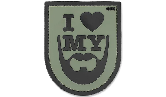 3D Patch - I Love My Beard - Green - 101 Inc., image 1 of 2