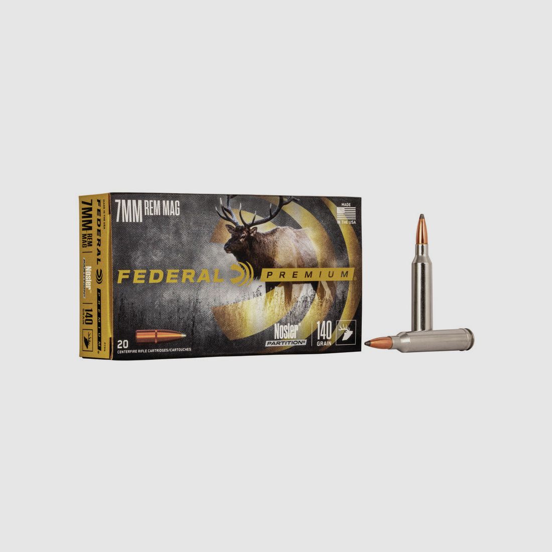 Federal Premium Nosler Partition 7mm Rem. Mag. 140GR 20 Patronen