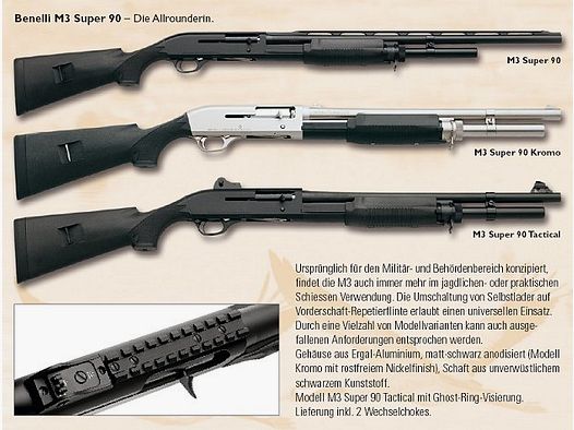BENELLI Selbstladeflinte >60cm Mod. M3 Super 90 Jagd 12/76 LL 66cm MC
