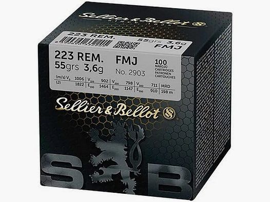 Sellier & Bellot .223 Rem., Vollmantel 55gr - 100 St.