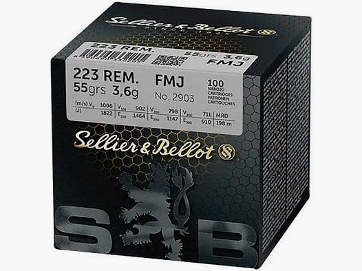 Sellier & Bellot .223 Rem., Vollmantel 55 gr - 100 St.