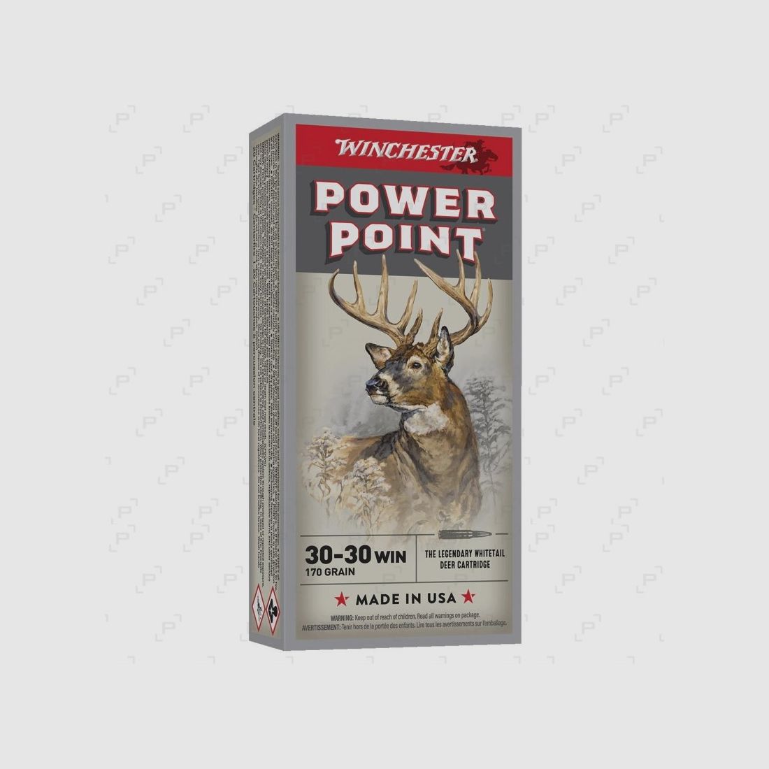 Box mit 20 Patronen für Großwild WINCHESTER POWER POINT Kaliber .30-30 WIN - 170 GR