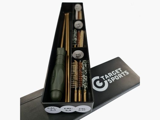 Target Sports reinigingsset voor luchtgeweer, pistool en geweer (4,5 mm, 5,5 mm en 6,35 mm) – 3 borstels en per kaliber 3 poetsstokken