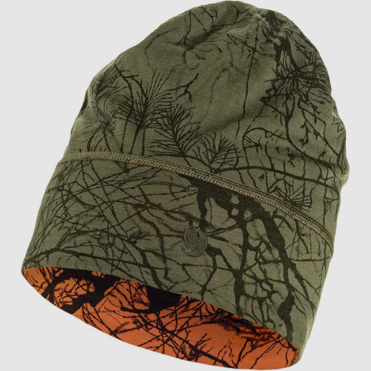 Fjällräven Beanie Lappland Green Camo - Orange Multi