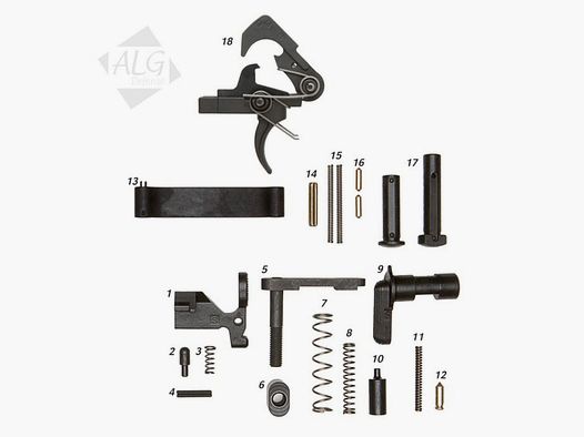 ALG Defence Complete AR15/M4 Mil-Spec Lower Parts Kit con grilletto QMS