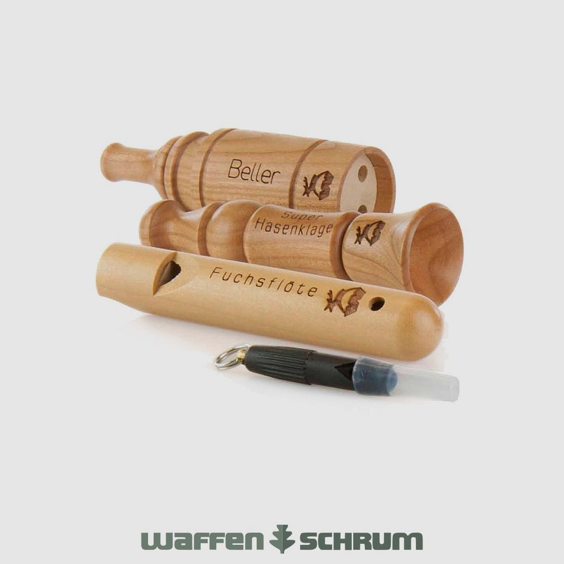 Weisskirchen Fuchsreiz- und Ranzzeitset 4 teilig - mit Lodenetui