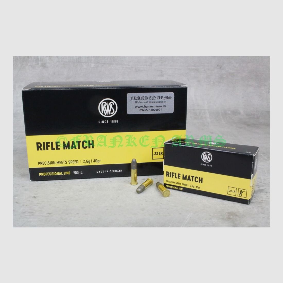 RWS Rifle Match .22 l.r. 40gr. 2,6g 50 Stück Staffelpreise