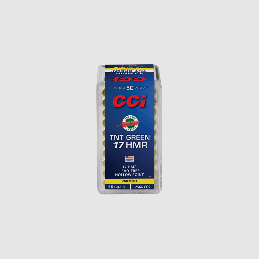 Patronen CCI Kaliber 17HMR TNT Green 16 Grain, Bild 1 von 2
