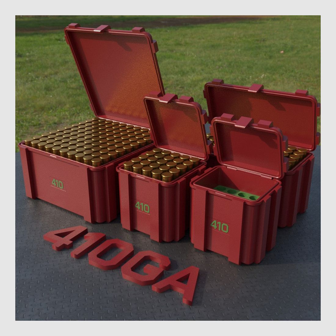 Filamelt Munitionsbox / .410 GA / ‘Klappdeckel’ / Patronenbox, Ammo Box