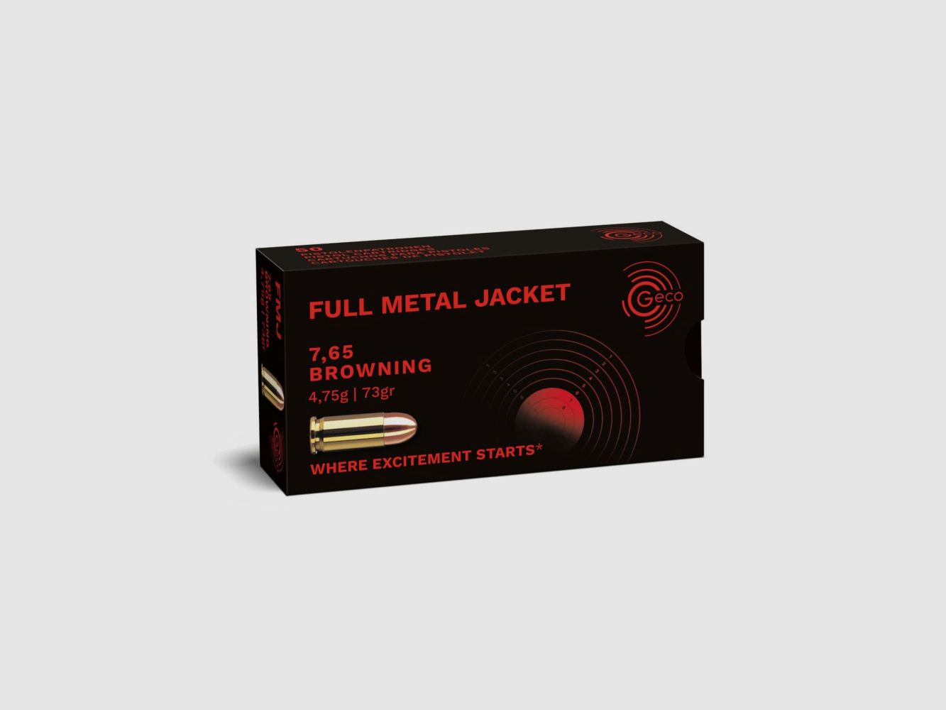 GECO Ammo 7.65 Browning Geco FMJ 4.7 g / 73 g VE50