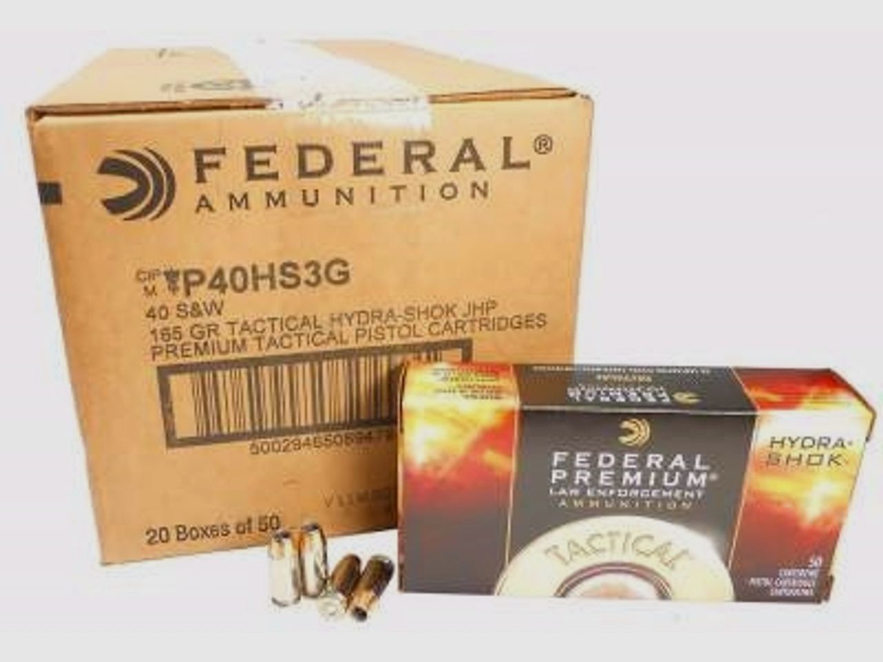 Federal Premium Tactical Hydra-Shok .40 S&W 165GR JHP 50 cartridges