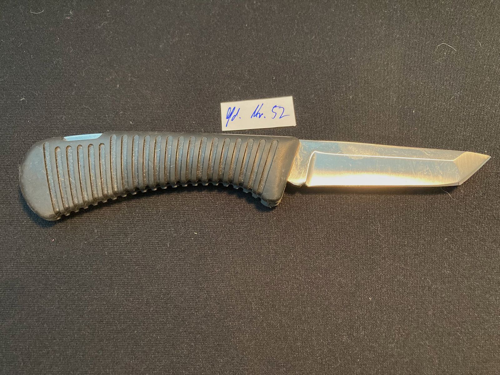 Cuchillo plegable, Backlock, cuchillo de dos manos, mango de goma (muy antideslizante) 52