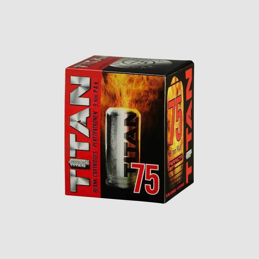 Perfecta Titan 9 mm P.A.K. Platzpatronen - 75 Stk.