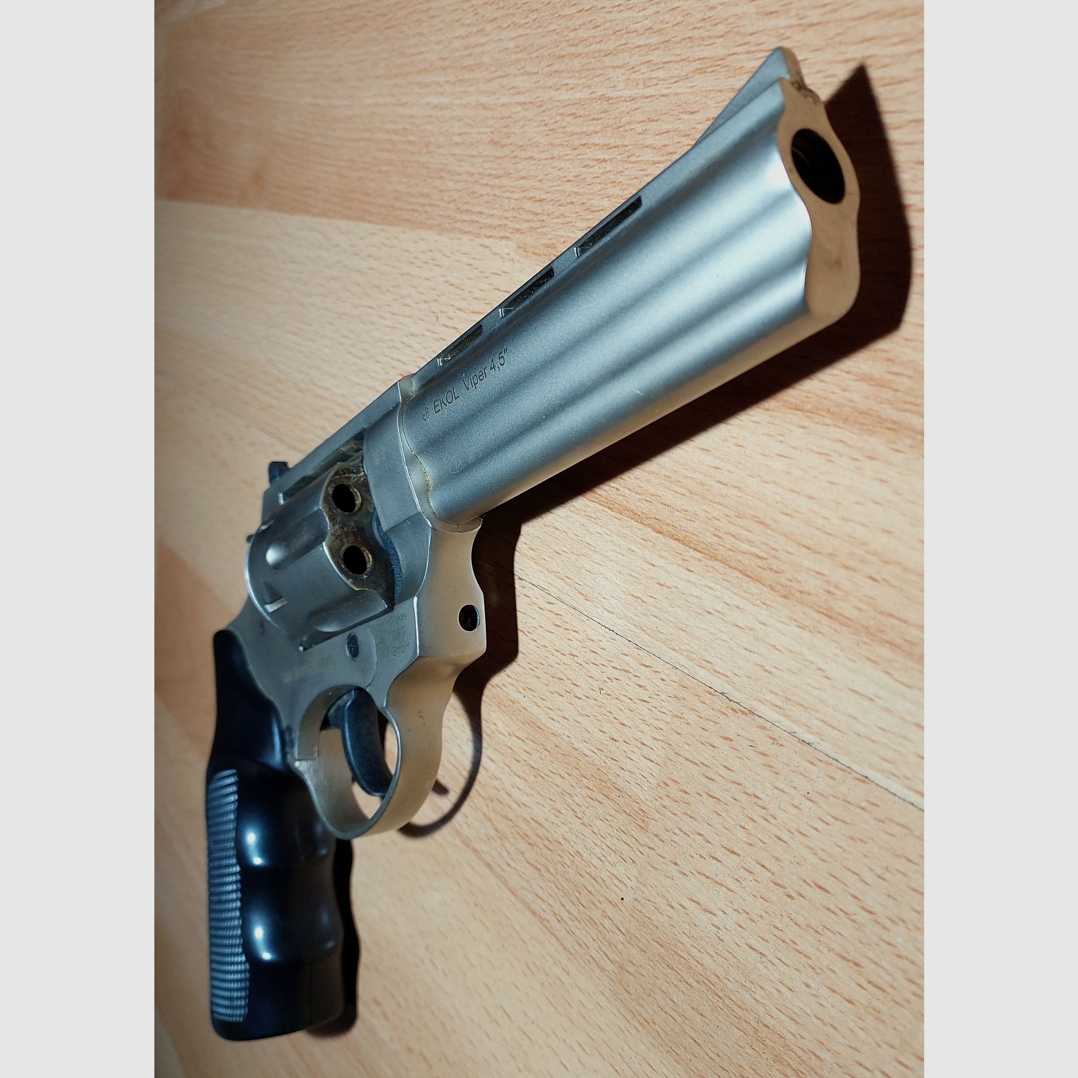 Ekol Viper 4.5 inch blank firing revolver nickel-plated 9 mm R.K. (PTB 1003)