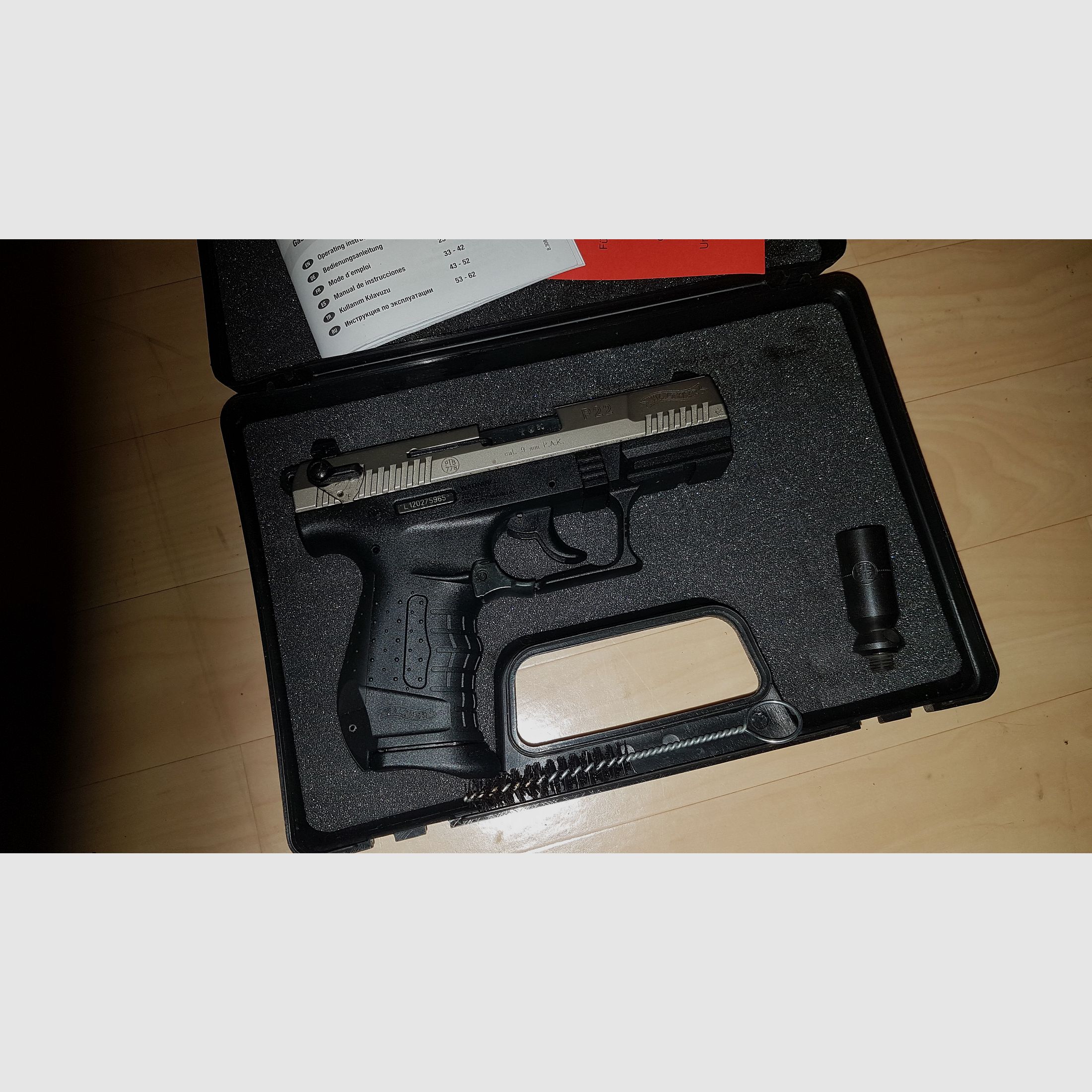 WALTHER P22 Pistolet d'alarme 9 mm P.A.K. Nickelé