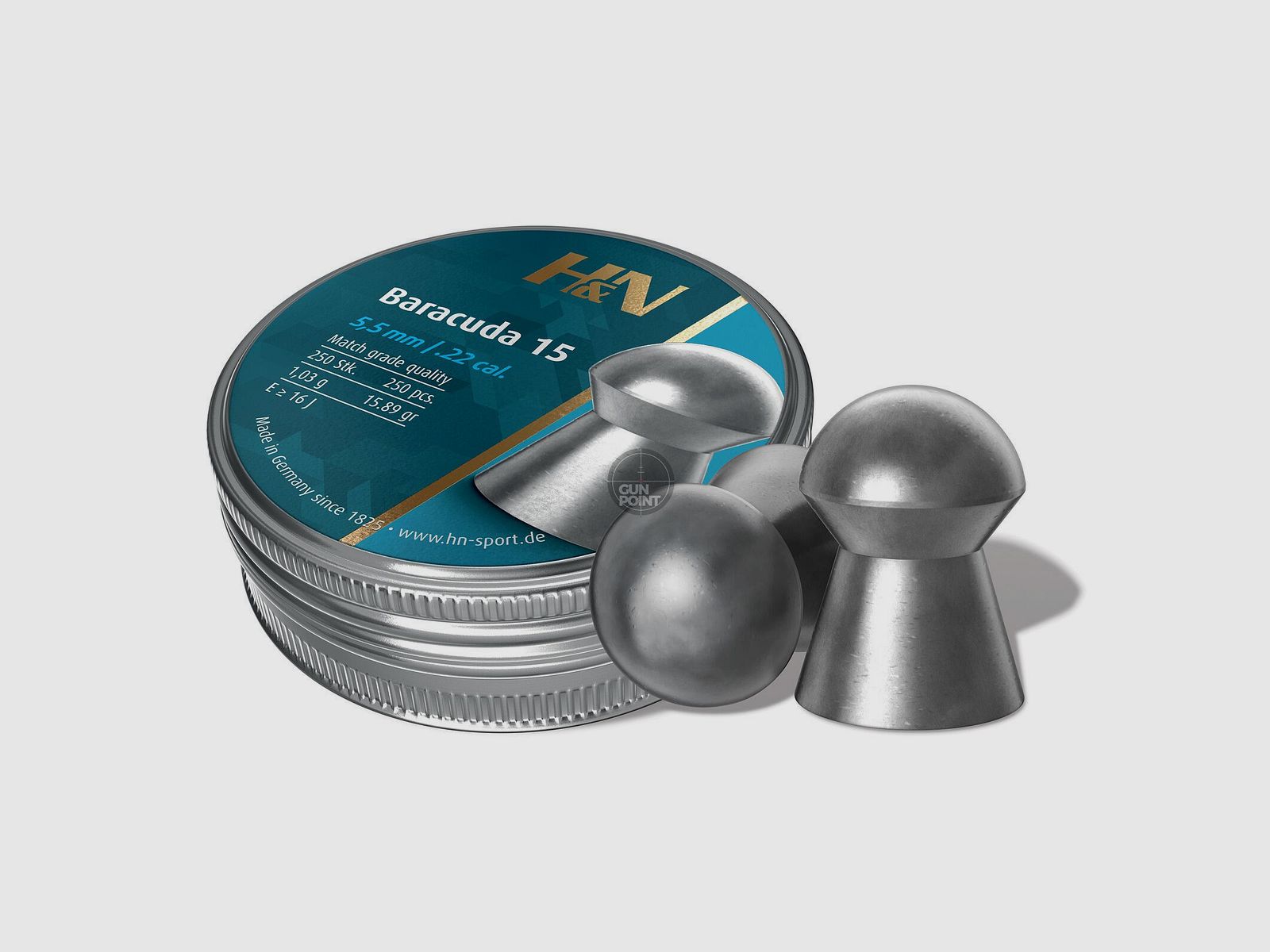 H&N Baracuda 15 - Diabolos - 5,52 mm / .22 cal. - 250 Stck