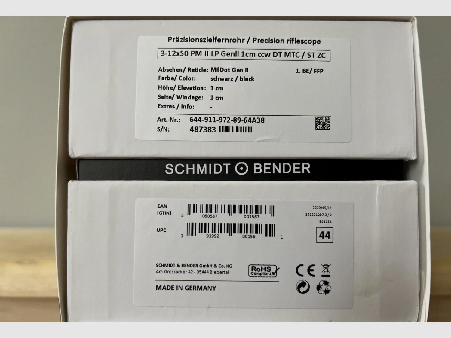 Zielfernrohr Schmidt Bender PMII 3-12x50.
