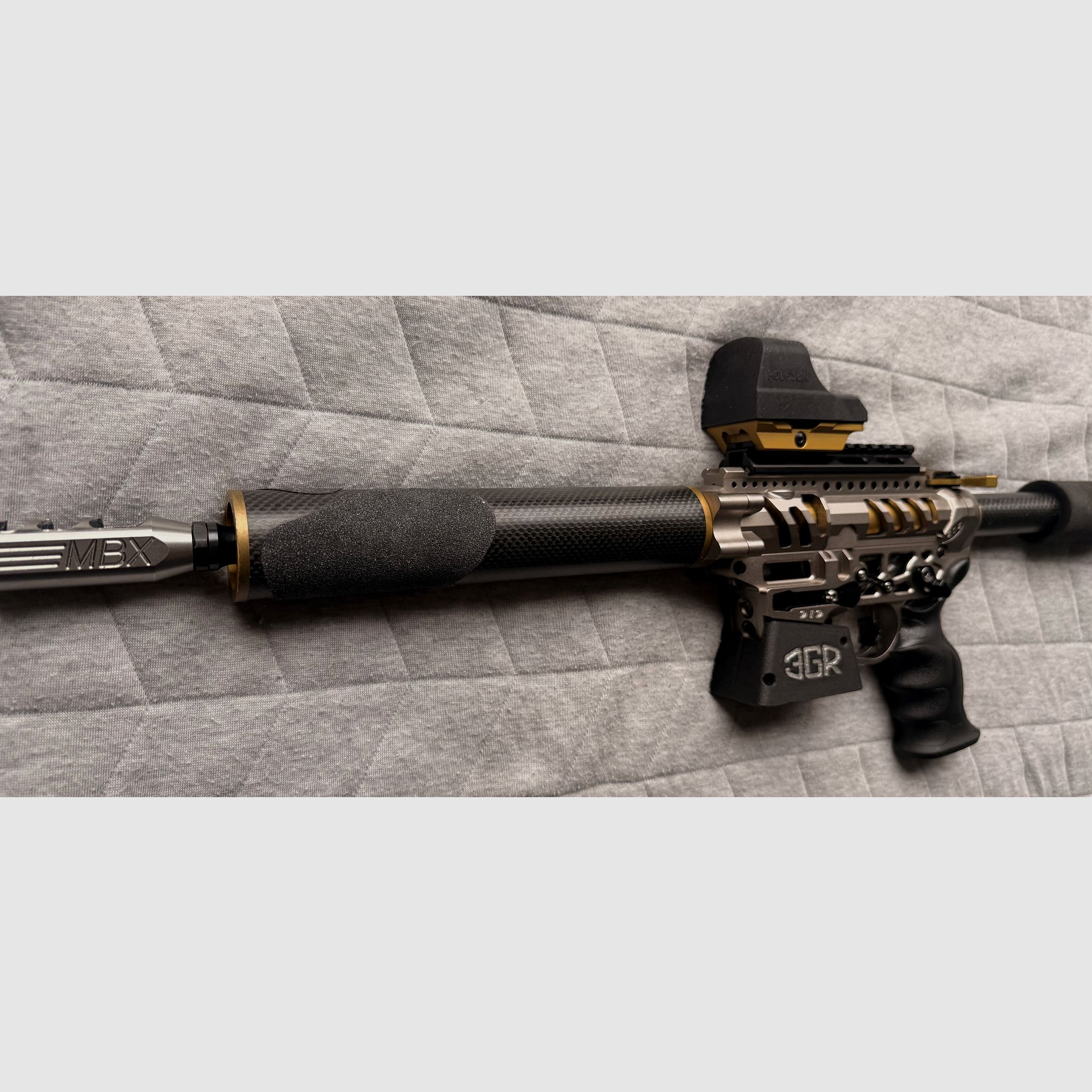 IPSC PCC Schoger Arms 9mm Geweer in Topstaat AR15 Race Gun geen Hera, Schmeisser, 3G Sports halfautomatisch geweer MBX Hyperfire