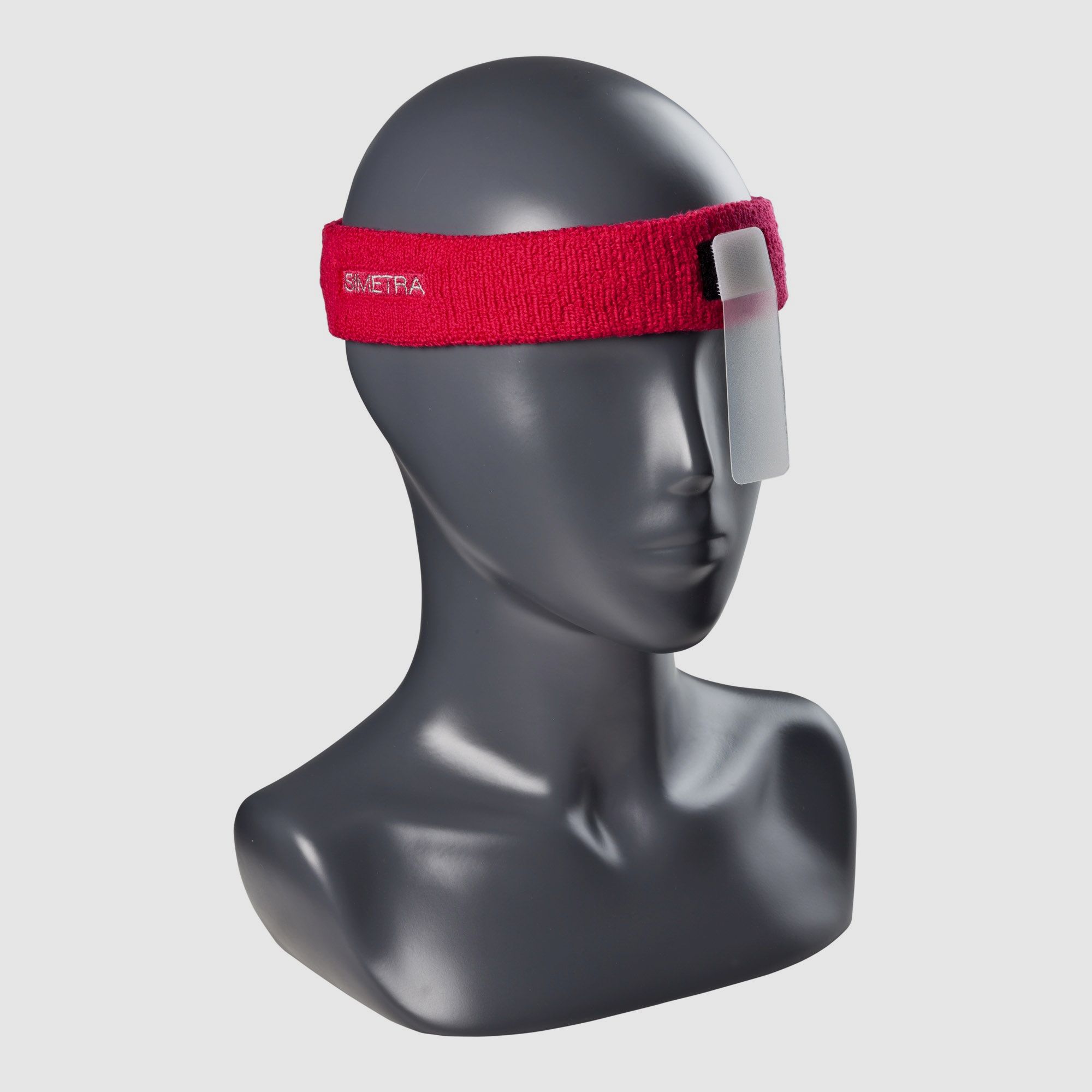 Cinta para la cabeza Simetra con visera roja gorra/cinta de tiro