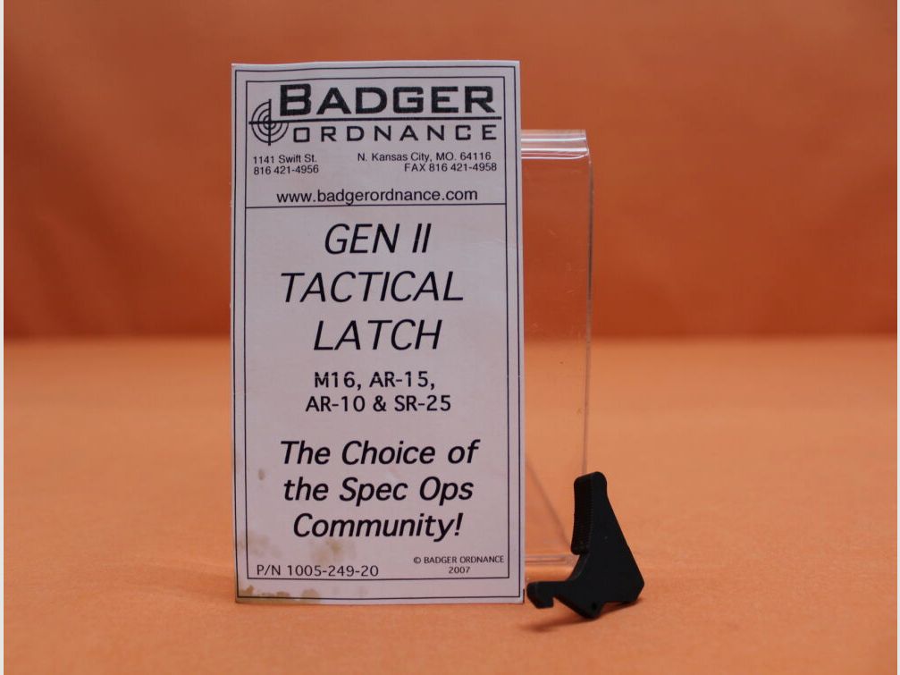 Badger Ordnance AR-15: Charging Handle Latch Tactical BO Gen.II (1005-249-20) Klinke für Spannschieber