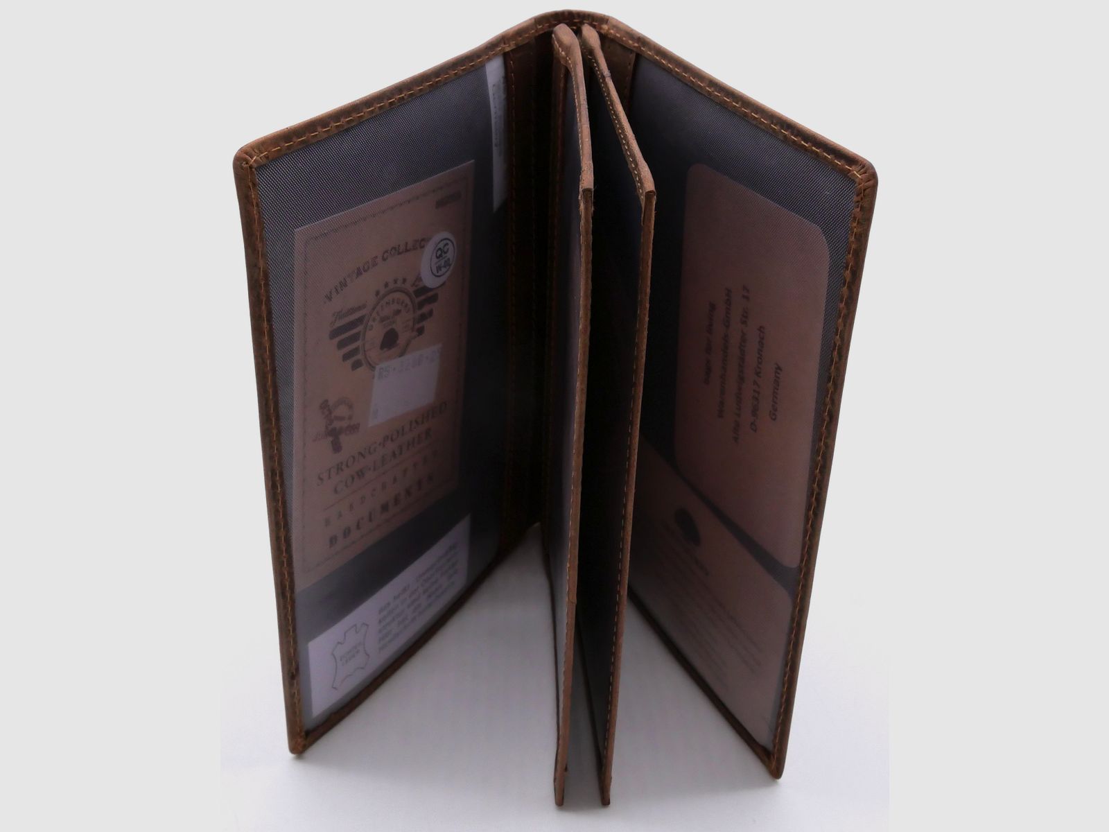 Greenburry 328B-RS-25 Carpeta de identificación vintage Royal Stag 6 ventanas de visualización marrón ciervo