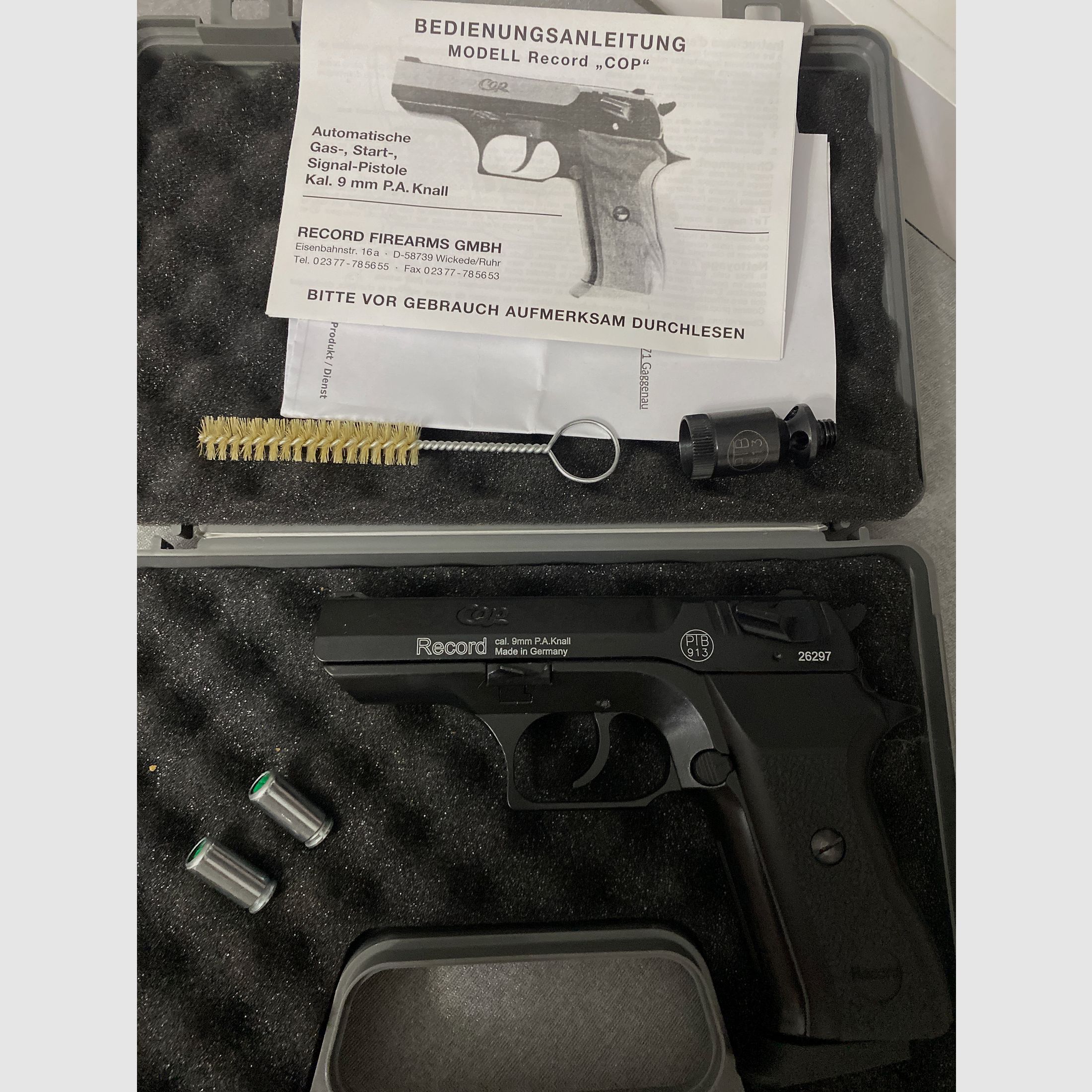 Pistola Record Cop nera brunita calibro 9 mm Nuova!!