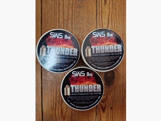 Platzpatronen SWS Thunder Nitro Kaliber 9 mm R.K.  131 Stück
