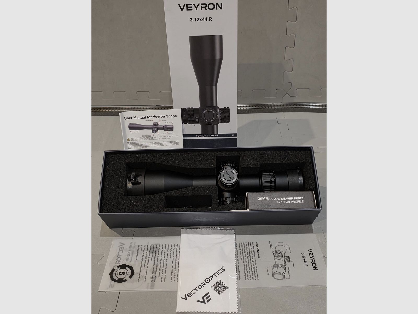 Celownik optyczny Vector Optics Veyron IR 3-12x44 SFP MPR-V10 z montażem na szynę Picatinny, np. do AEA Megalodon i innych.