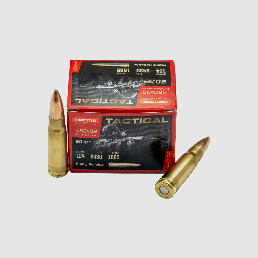 7,62×39 FMJ 8 g / 124 grs 1000 Stück