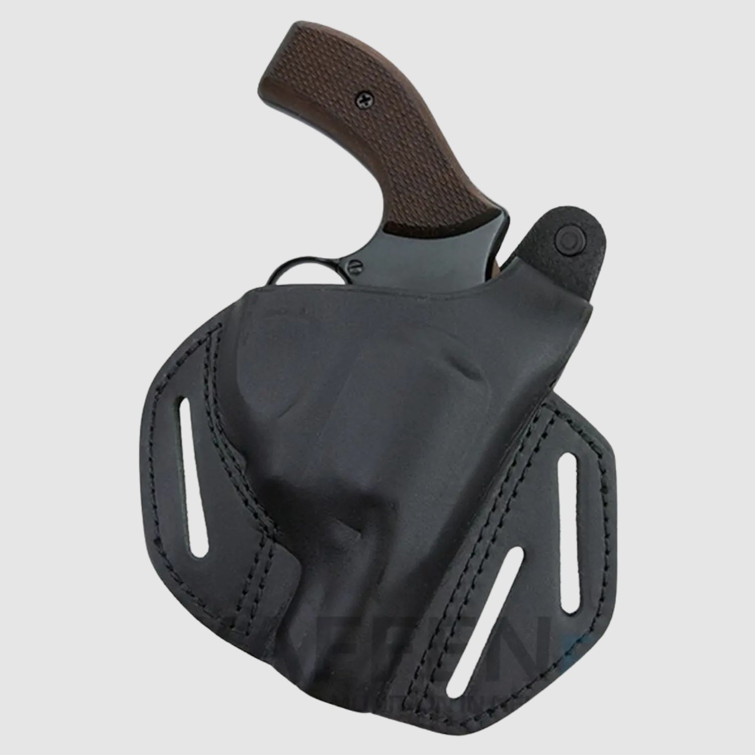 Skórzany holster na pasek czarny do rewolweru 2 cale na ramę K