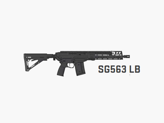 SIG SAUER SG563 LB, 12“ Lauf, 7“ Drall, Kaliber 5.56 x 45mm inkl. STANAG Adapter, Magazin (30), Koffer Länge < 60cm