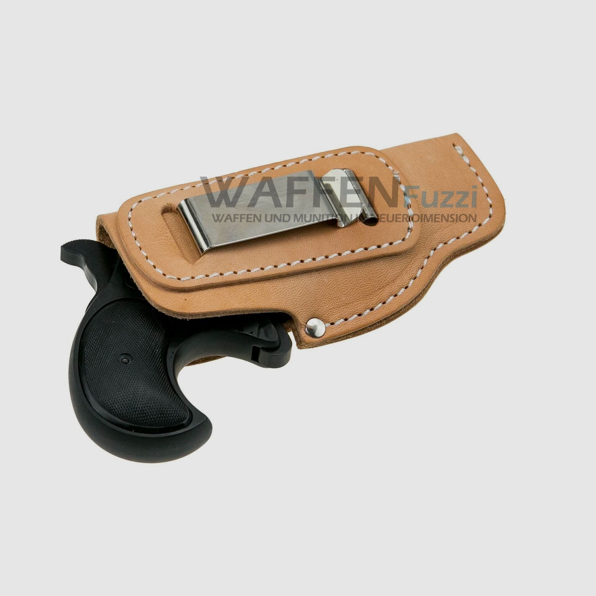 Binnenholster voor kleine pistolen van natuurlijk leer met clip voor rechtshandigen