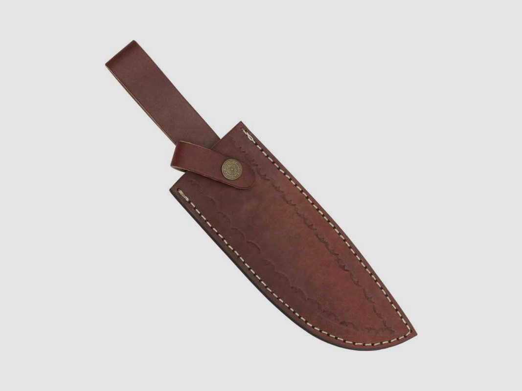 Cuchillo Bowie Haller 420 de acero inoxidable con funda de cuero