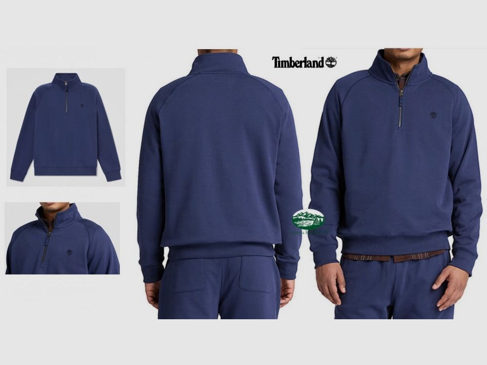 TIMBERLAND Exeter River sweatshirt met halve rits blauw