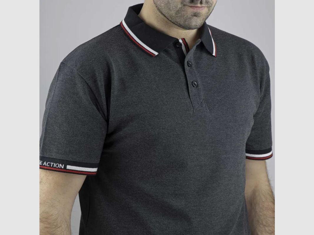 Polo z krótkim rękawem LORD bawełna poliester szary melanż S do 3XL, zdjęcie 6 z 12