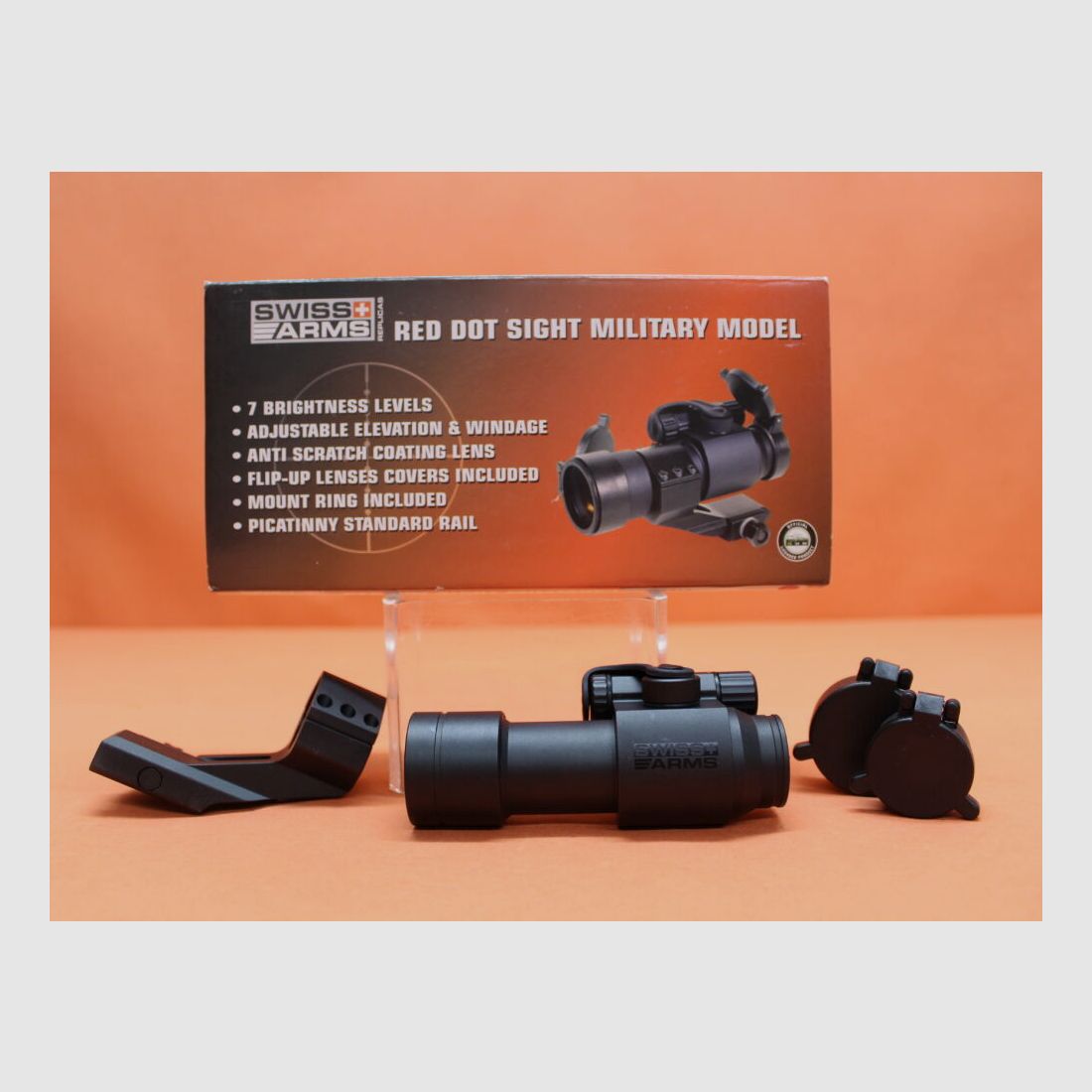 Swiss Arms Swiss Arms Red Dot Sight Leuchtpunktvisier: Military Model, Ringmontage f. Weaver-/Picatinnyprofil