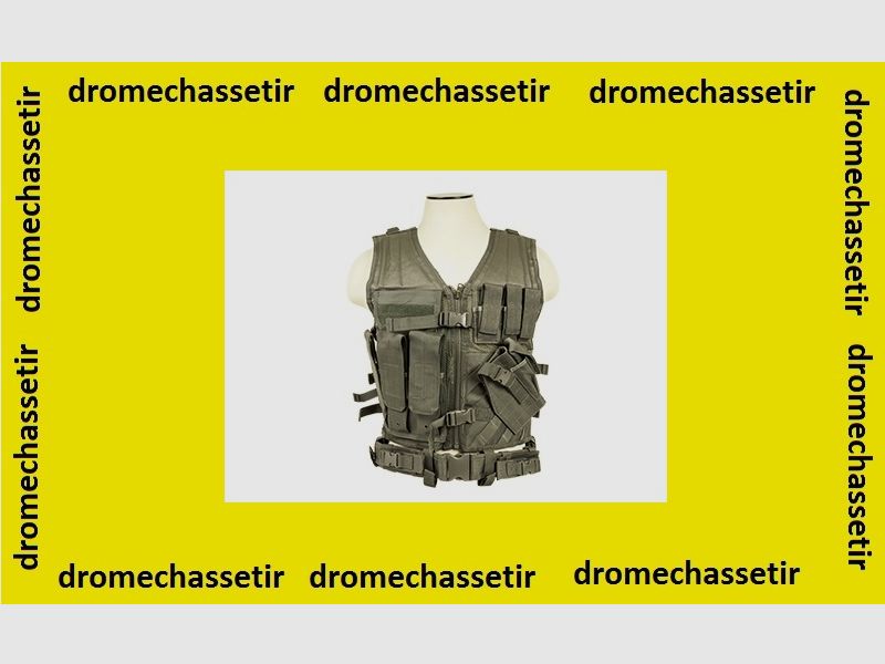 Grote tactische vest met holster en zakken maat XL (antraciet), afbeelding 1 van 5