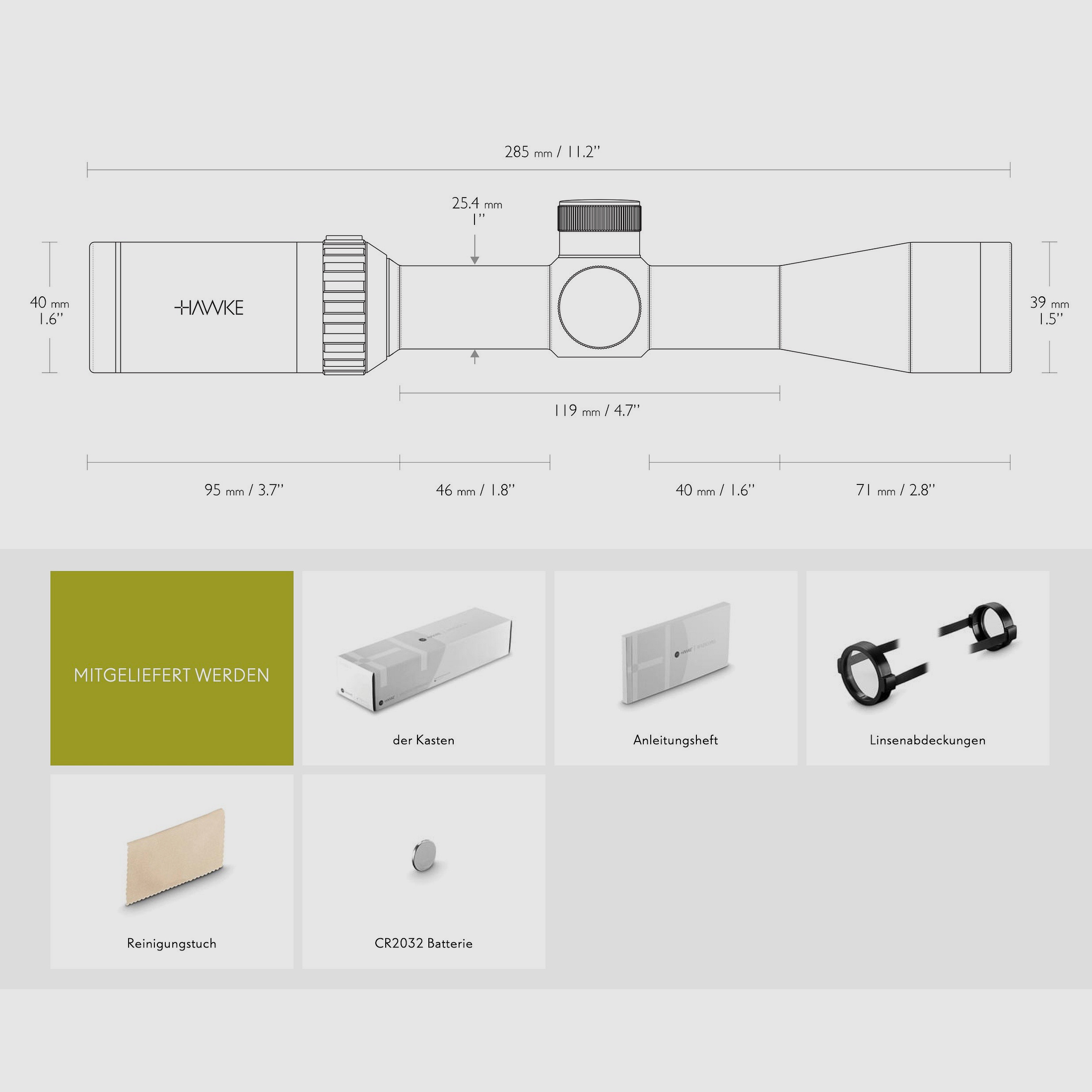 Hawke 14209 VANTAGE IR 2-7X32 MIL DOT IR ABSEHEN luneta celownicza