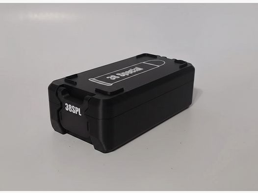 Filamelt ammunition box / 38 Special / 'folding / latch cover' / cartridge box, ammo box
